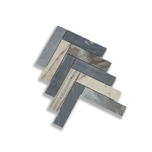 Load image into Gallery viewer, Aura Blue Sandstone Herringbone Mosaic